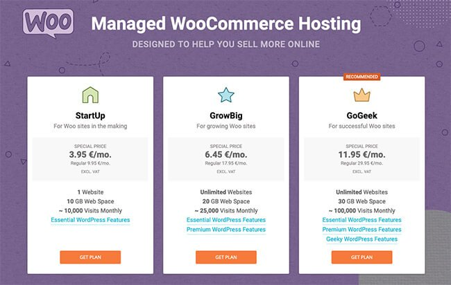 Pricing plans Woocommerce