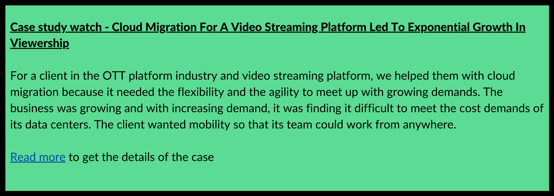 Cloud Migration For A Video Streaming Platform