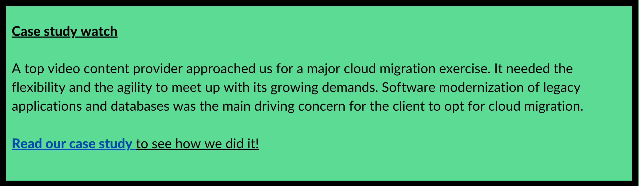 Case Study- Cloud migration